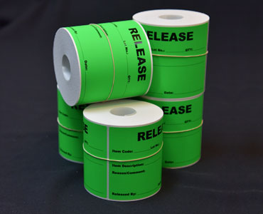 Low Cost One Colour Labels on Rolls Labels on rolls printed with one colour